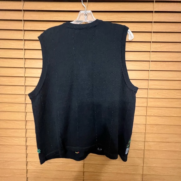 Vintages Victoria Jones Ugly Christmas grandma beaded sweater vest Sz M - Picture 2 of 6